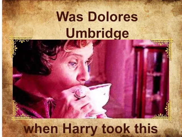 Was Dolores Umbridge running when Harry took this photo?