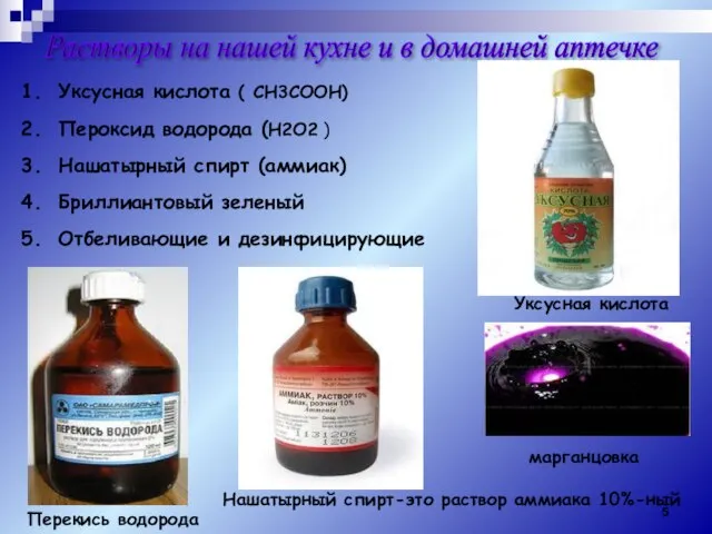 Растворы на нашей кухне и в домашней аптечке Уксусная кислота (