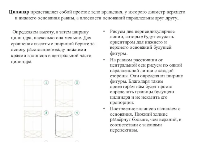 Цилиндр представляет собой простое тело вращения, у которого диаметр верхнего и