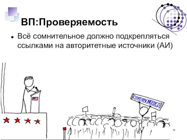 ВП:Проверяемость Всё сомнительное должно подкрепляться ссылками на авторитетные источники (АИ)