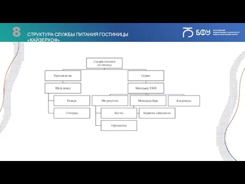 СТРУКТУРА СЛУЖБЫ ПИТАНИЯ ГОСТИНИЦЫ «КАЙЗЕРХОФ»