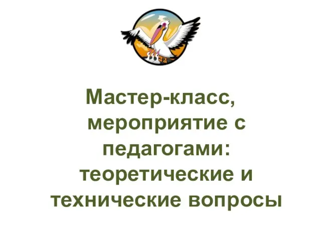 Мастер-класс, мероприятие с педагогами: теоретические и технические вопросы