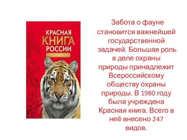 Забота о фауне становится важнейшей государственной задачей. Большая роль в деле