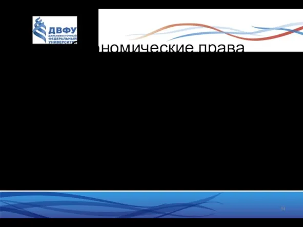 Экономические права Право собственности (в т.ч. частной) Осуществление предпринимательской деятельности