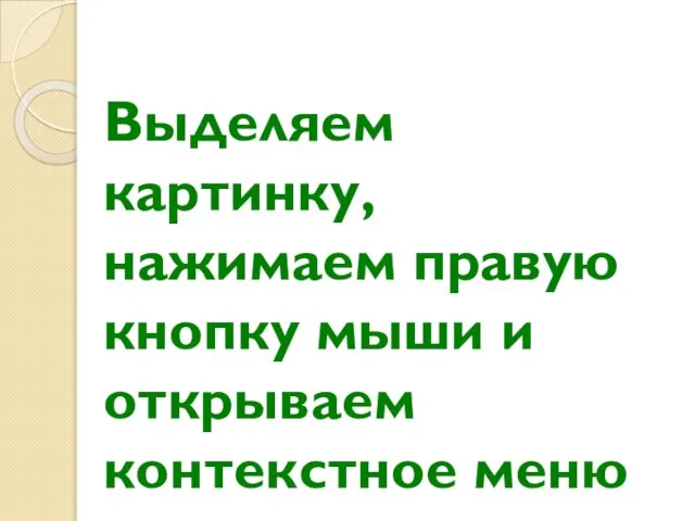 Выделяем картинку, нажимаем правую кнопку мыши и открываем контекстное меню