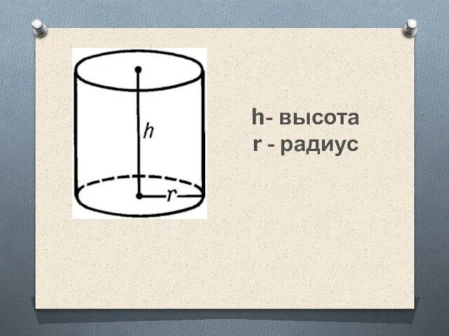 h- высота r - радиус