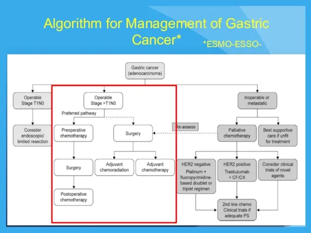 Algorithm for Management of Gastric Cancer* *ESMO-ESSO-