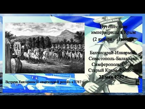 Встреча Екатерины II «амазонской ротой» в 1787 г. Путешествие императрицы в