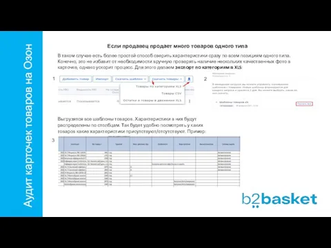 Аудит карточек товаров на Озон Если продавец продает много товаров одного