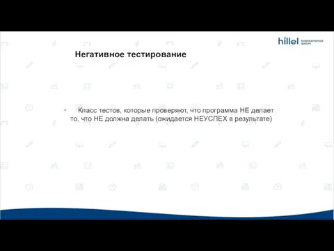 Класс тестов, которые проверяют, что программа НЕ делает то, что НЕ