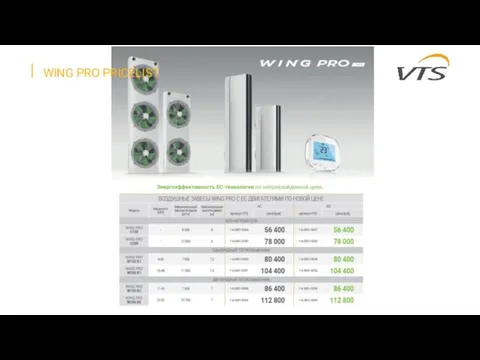 WING PRO PRICELIST