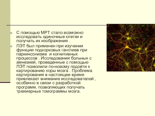 С помощью МРT стало возможно исследовать одиночные клетки и получать их