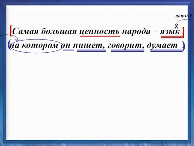 Самая большая ценность народа – язык , на котором он пишет,