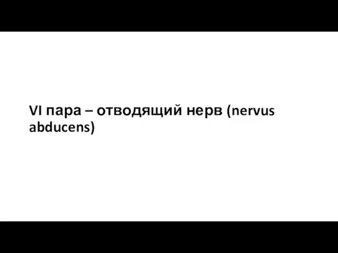 VI пара – отводящий нерв (nervus abducens)