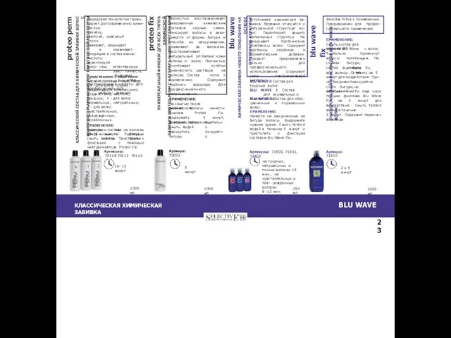 23 Передовая технология гаран- тирует долговременную хими- ческую завивку, крепкий, красивый