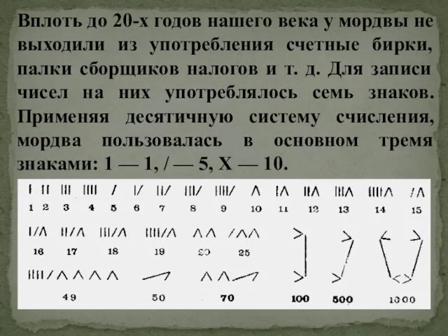 Вплоть до 20-х годов нашего века у мордвы не выходили из