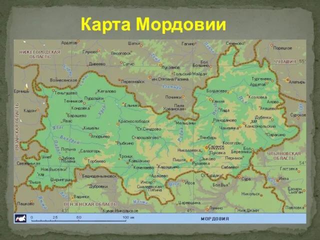 Карта Мордовии