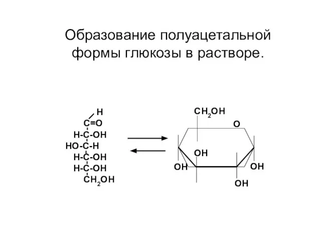 Н С=О Н-С-ОН HO-С-Н Н-С-ОН H-C-OH СН2ОН О СН2ОН ОН ОН