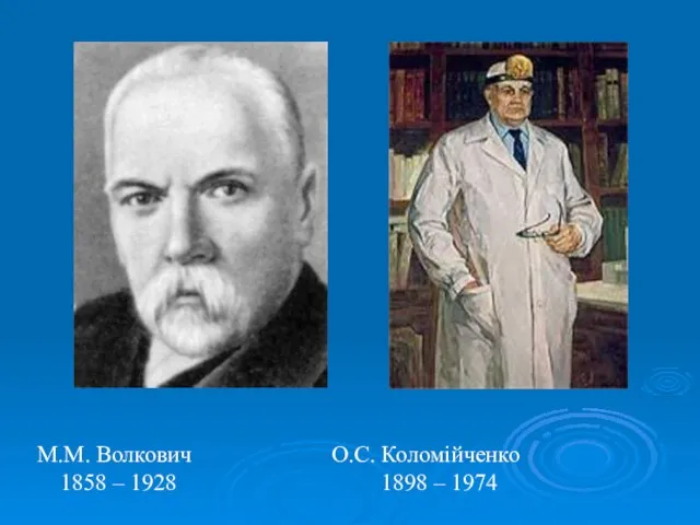 М.М. Волкович О.С. Коломійченко 1858 – 1928 1898 – 1974