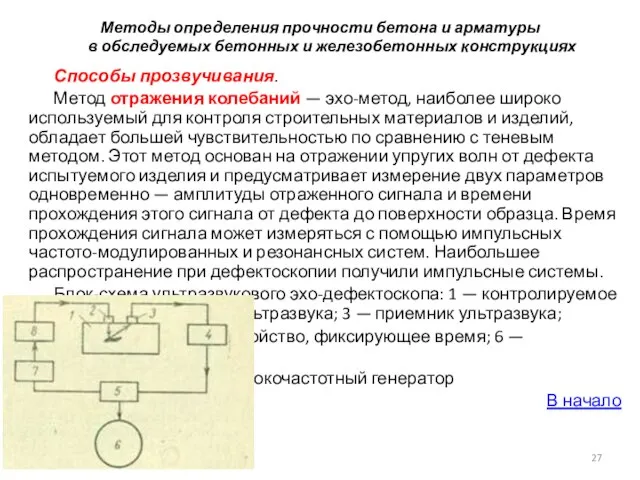 Методы определения прочности бетона и арматуры в обследуемых бетонных и железобетонных