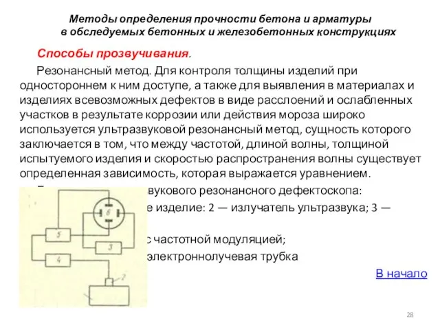 Методы определения прочности бетона и арматуры в обследуемых бетонных и железобетонных