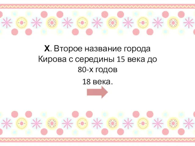 Х. Второе название города Кирова с середины 15 века до 80-х годов 18 века.