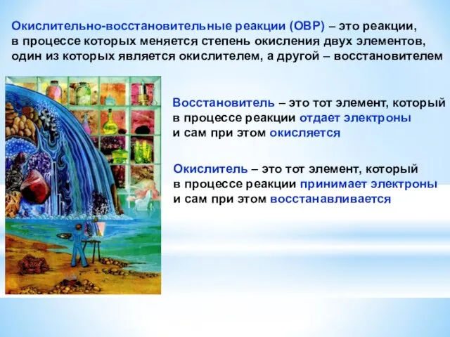 Окислительно-восстановительные реакции (ОВР) – это реакции, в процессе которых меняется степень