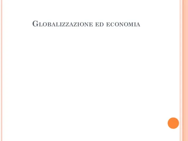 Globalizzazione ed economia