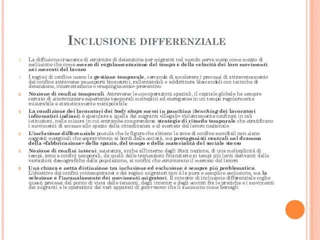 Inclusione differenziale La diffusione crescente di strutture di detenzione per migranti