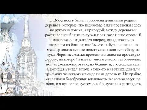 ….Местность была пересечена длинными рядами деревьев, которые, по-видимому, были посажены здесь