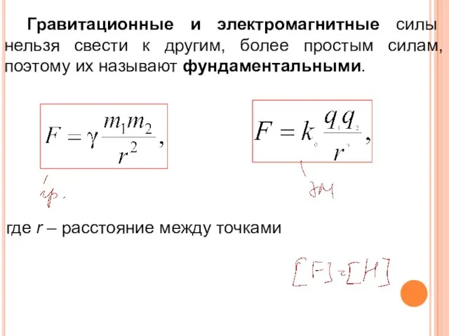 Гравитационные и электромагнитные силы нельзя свести к другим, более простым силам,