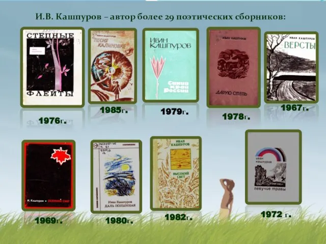 И.В. Кашпуров – автор более 29 поэтических сборников: 1976г. 1979г. 1985г.