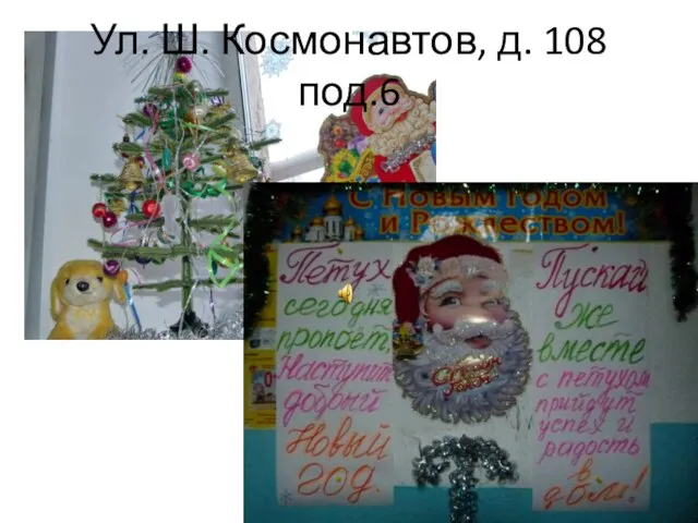 Ул. Ш. Космонавтов, д. 108 под.6