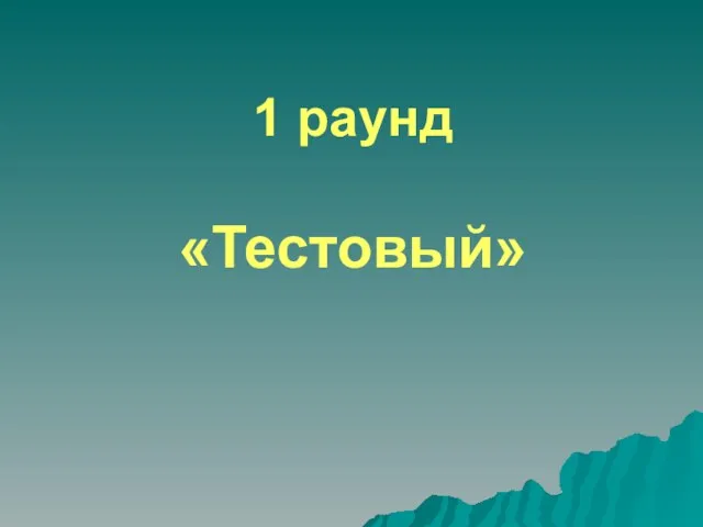 1 раунд «Тестовый»