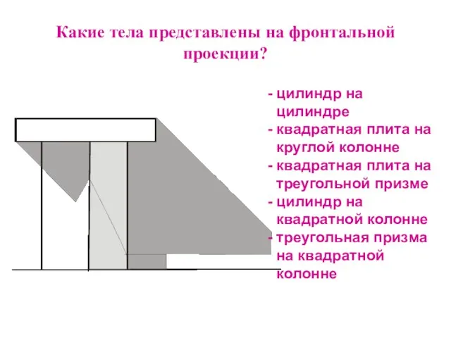 Какие тела представлены на фронтальной проекции? - цилиндр на цилиндре -