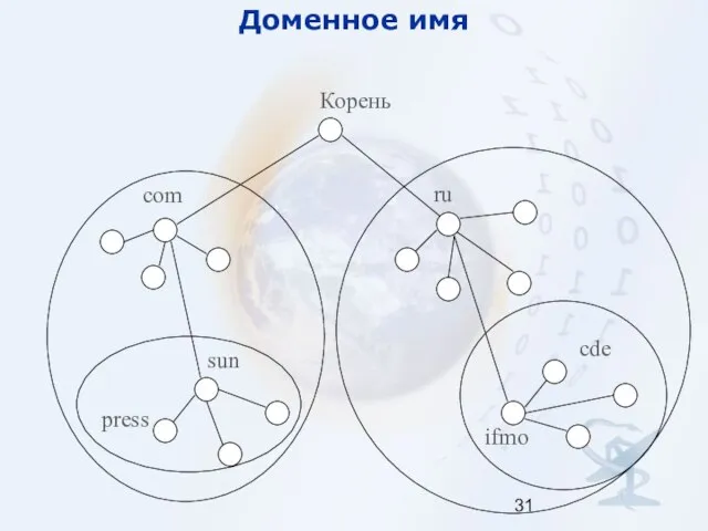 Доменное имя Корень com sun ru ifmo cde press