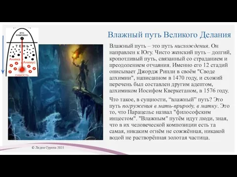 Влажный путь Великого Делания Влажный путь – это путь нисхождения. Он