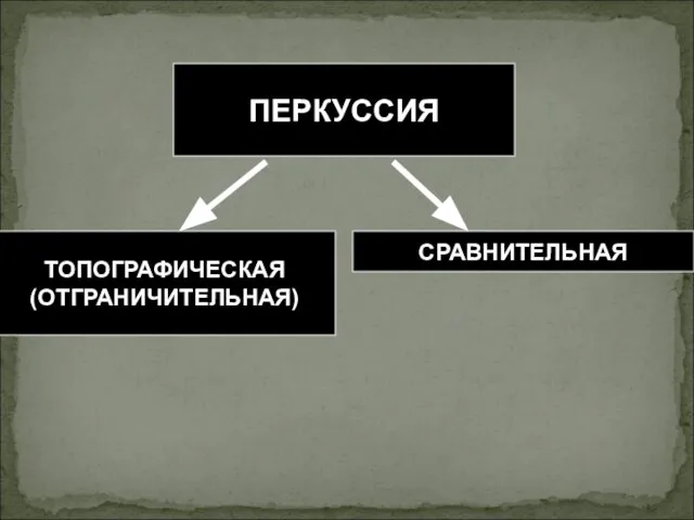 ПЕРКУССИЯ СРАВНИТЕЛЬНАЯ ТОПОГРАФИЧЕСКАЯ (ОТГРАНИЧИТЕЛЬНАЯ)