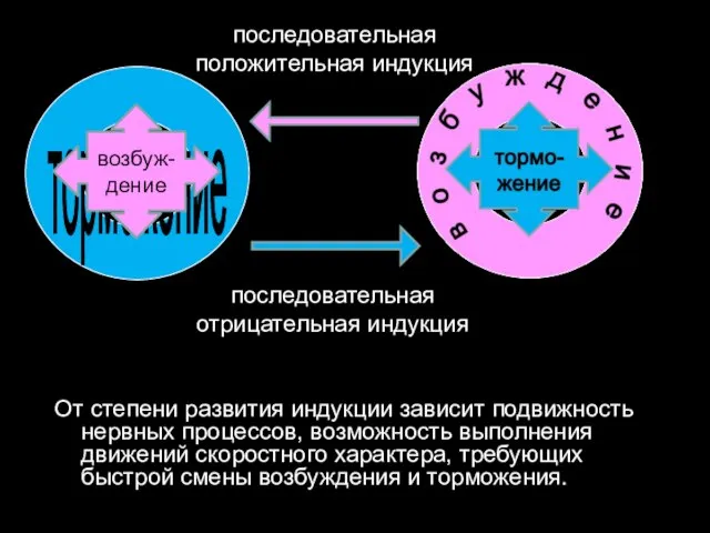 От степени развития индукции зависит подвижность нервных процессов, возможность выполнения движений