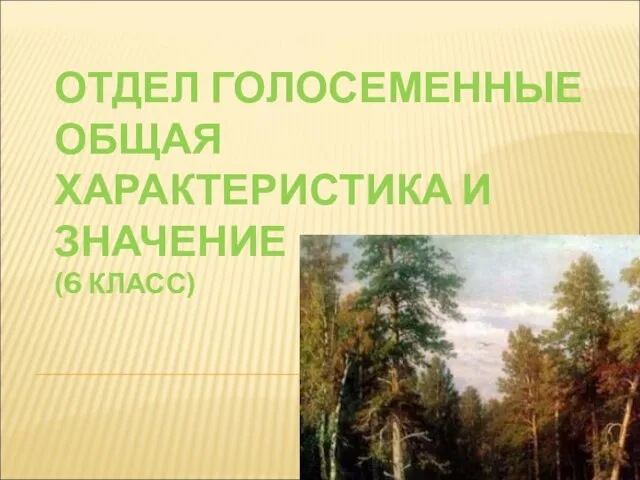 ОТДЕЛ ГОЛОСЕМЕННЫЕ ОБЩАЯ ХАРАКТЕРИСТИКА И ЗНАЧЕНИЕ (6 КЛАСС)