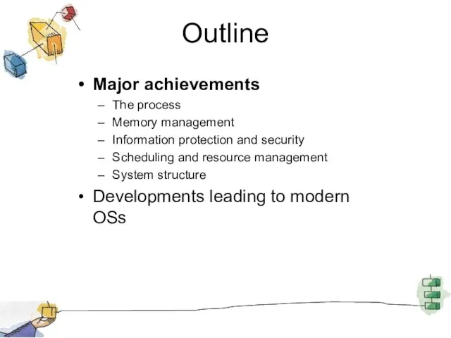 Outline Major achievements The process Memory management Information protection and security