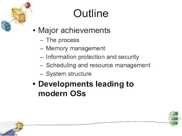 Outline Major achievements The process Memory management Information protection and security