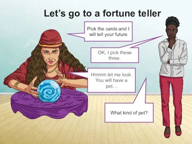 What kind of pet? Let’s go to a fortune teller OK,