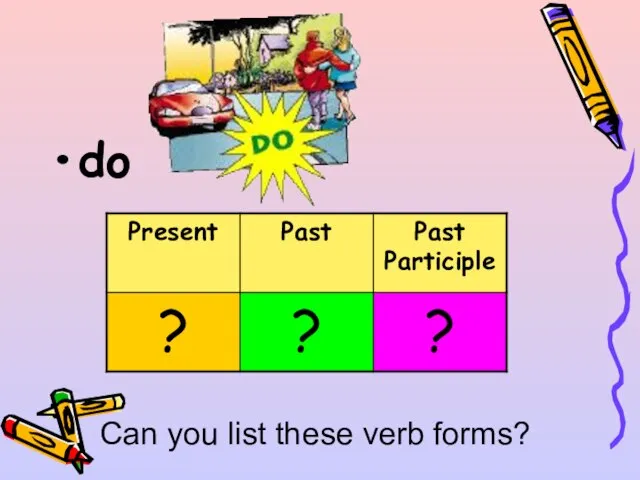 do Can you list these verb forms?