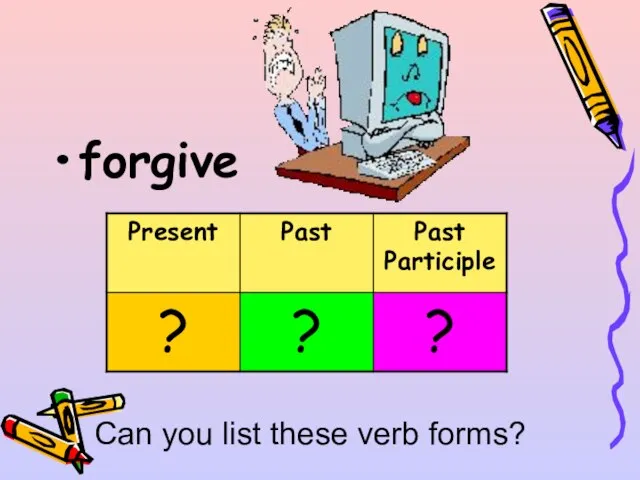 forgive Can you list these verb forms?