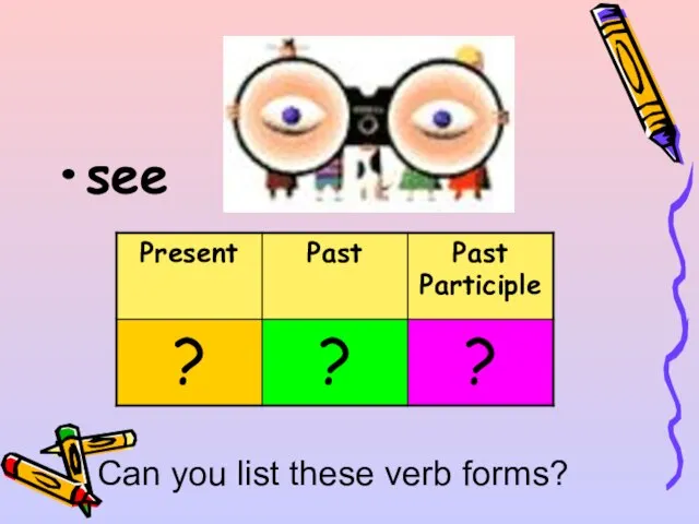 see Can you list these verb forms?