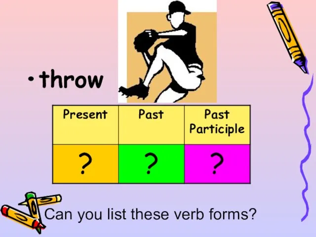 throw Can you list these verb forms?
