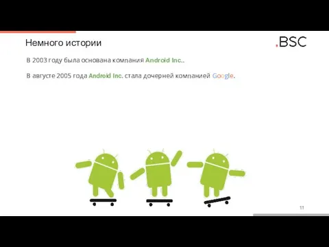 Немного истории В 2003 году была основана компания Android Inc.. В