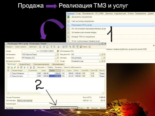 Продажа Реализация ТМЗ и услуг