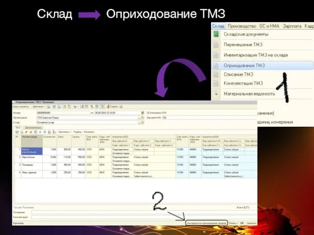 Склад Оприходование ТМЗ